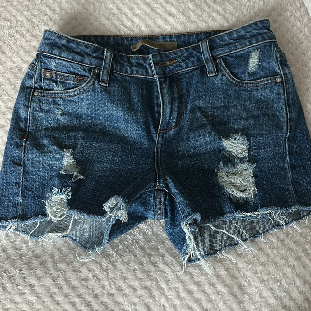 Joe’s Jean Shorts-  Denim Blue Distressed Women's Shorts- size 25